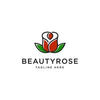 design de logotipo de flor de rosa de beleza vetor