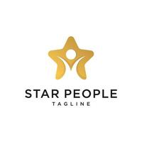 modelo de design de logotipo de pessoas de sucesso estrela