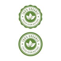 design de logotipo de etiqueta de rótulo natural de alimentos orgânicos vetor