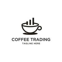 inspiração de design de logotipo de barra de gráfico de xícara de café vetor
