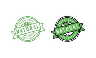 modelo de design de logotipo de etiqueta natural de alimentos orgânicos frescos