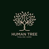 vetor de design de logotipo de árvore dourada carvalho banyan maple