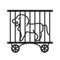 ícone de leão na gaiola vetor