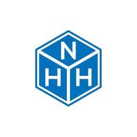 design de logotipo de carta nhh em fundo preto. nhh conceito de logotipo de letra de iniciais criativas. design de letra nhh. vetor