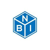 design de logotipo de carta nbi em fundo preto. conceito de logotipo de letra de iniciais criativas nbi. design de letra nbi. vetor