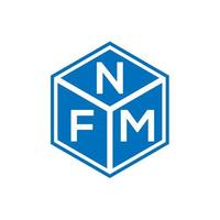 design de logotipo de carta nfm em fundo preto. conceito de logotipo de letra de iniciais criativas nfm. design de letras nfm. vetor