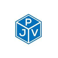 design de logotipo de carta pjv em fundo preto. conceito de logotipo de letra de iniciais criativas pjv. design de letra pjv. vetor