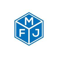 design de logotipo de carta mfj em fundo preto. conceito de logotipo de letra de iniciais criativas mfj. design de letra mfj. vetor