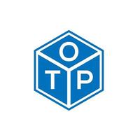 design de logotipo de carta otp em fundo preto. conceito de logotipo de letra de iniciais criativas otp. design de letras otp. vetor