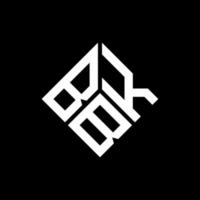 design de logotipo de carta bkb em fundo preto. conceito de logotipo de letra de iniciais criativas bkb. design de letra bkb. vetor