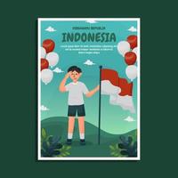 cartaz de dirgahayu republik indonésia vetor