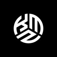 design de logotipo de letra kmz em fundo preto. conceito de logotipo de letra de iniciais criativas kmz. desenho de letra kmz. vetor