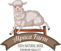 logotipo da fazenda de alpaca para produtos de lã vetor