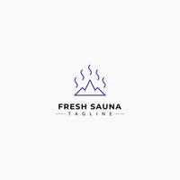 design de logotipo de sauna de montanha vetor