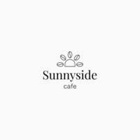 design de logotipo de sol e café adequado para negócios de café vetor