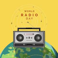 ilustração vetorial do dia mundial do rádio vetor