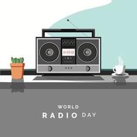 ilustração vetorial do dia mundial do rádio vetor