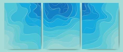 abstrato das ondas do mar, água do mar, rios, lagos. modelo de textura aqua com um padrão de linhas onduladas. ótimo para capas, tecidos estampados têxteis, papéis de parede. ilustração vetorial. vetor