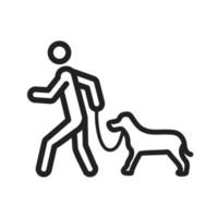 ícone de linha de cachorro ambulante vetor