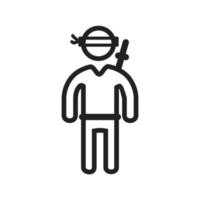 ícone de guerreiro ninja vetor