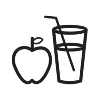 ícone de linha de suco de maçã vetor