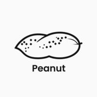 ícone de amendoim com estilo de linha e simples. adequado para logotipo de comida, ícone, símbolo e sinal vetor
