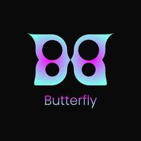 conceito de logotipo de borboleta. logotipo gradiente, moderno, simples e elegante vetor