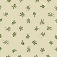 deixa cannabis gravado padrão sem emenda. fundo retrô botânico com folha de maconha em estilo desenhado à mão. vetor
