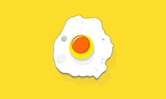 lado ensolarado para cima ovo frito fundo amarelo vetor