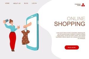 banner de compras online vetor