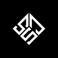 design de logotipo de carta sjs em fundo preto. conceito de logotipo de letra de iniciais criativas sjs. design de letra sjs. vetor