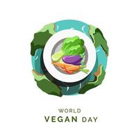 vetor de ilustração do dia mundial do vegan