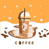 ilustração vetorial de design de café frio vetor