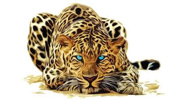 um pôster de leopardo vetor