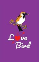 cartaz de pássaro de amor vetor