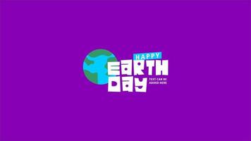 arte de estilo de texto de logotipo de vetor feliz dia da terra