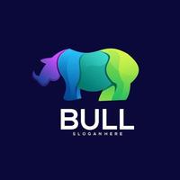 ilustração de gradiente colorido de logotipo de touro vetor