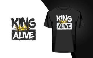 arte de design de camiseta na moda. maquete de modelo de design de camiseta. o design da camiseta da coroa do rei.