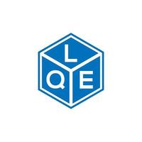 design de logotipo de letra lqe em fundo preto. conceito de logotipo de carta de iniciais criativas lqe. design de letra lqe. vetor