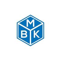 design de logotipo de carta mbk em fundo preto. conceito de logotipo de letra de iniciais criativas mbk. design de letra mbk. vetor