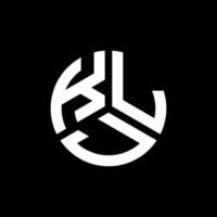 klj carta logotipo design em fundo preto. klj conceito de logotipo de letra de iniciais criativas. design de letra klj. vetor