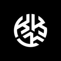 kkk design de logotipo de carta em fundo preto. kkk conceito de logotipo de letra de iniciais criativas. kkk desenho de letras. vetor