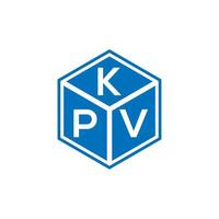 design de logotipo de carta kpv em fundo preto. conceito de logotipo de letra de iniciais criativas kpv. design de letra kpv. vetor