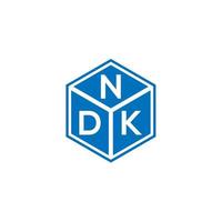 design de logotipo de letra ndk em fundo preto. conceito de logotipo de letra de iniciais criativas ndk. design de letras ndk. vetor
