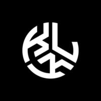 klk carta logotipo design em fundo preto. conceito de logotipo de letra de iniciais criativas klk. klk design de letras. vetor