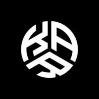 design de logotipo de carta kar em fundo preto. kar conceito de logotipo de letra de iniciais criativas. design de letra kar. vetor