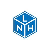 design de logotipo de letra lnh em fundo preto. lnh conceito de logotipo de letra de iniciais criativas. lnh design de letras. vetor