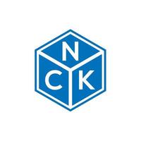 design de logotipo de carta nck em fundo preto. conceito de logotipo de letra de iniciais criativas nck. design de letra nck. vetor