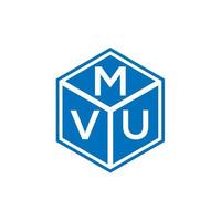 design de logotipo de letra mvu em fundo preto. conceito de logotipo de letra de iniciais criativas mvu. design de letra mvu. vetor