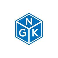 design de logotipo de letra ngk em fundo preto. conceito de logotipo de letra de iniciais criativas ngk. design de letras ngk. vetor